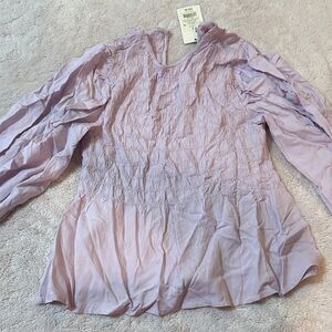 NWT Lavender Smocked-liked Women's Top